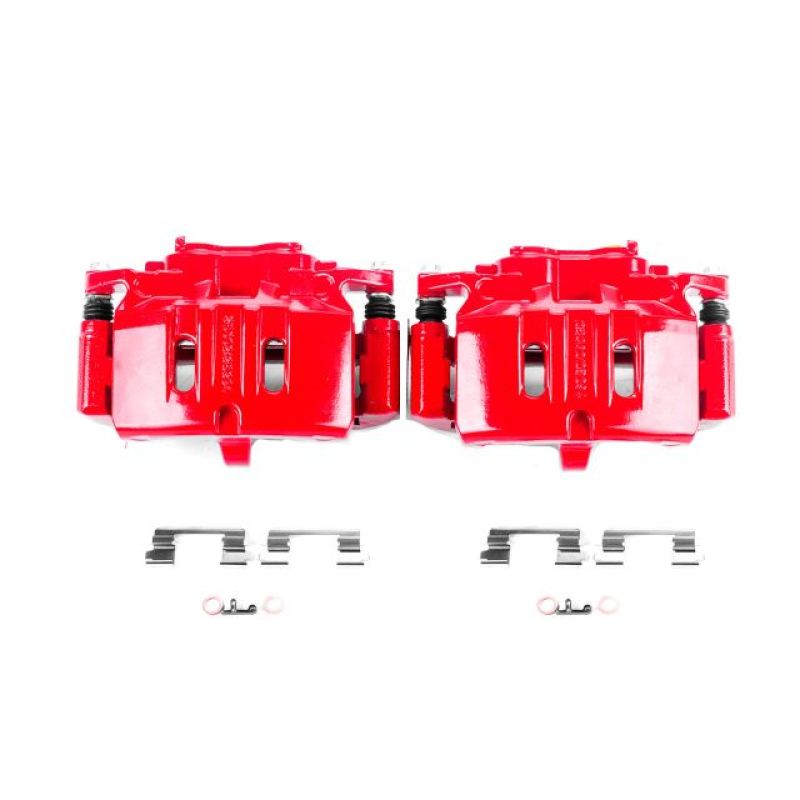 Power Stop 15-17 Ford Mustang Front Red Calipers w/Brackets - Pair-thumbmail-1