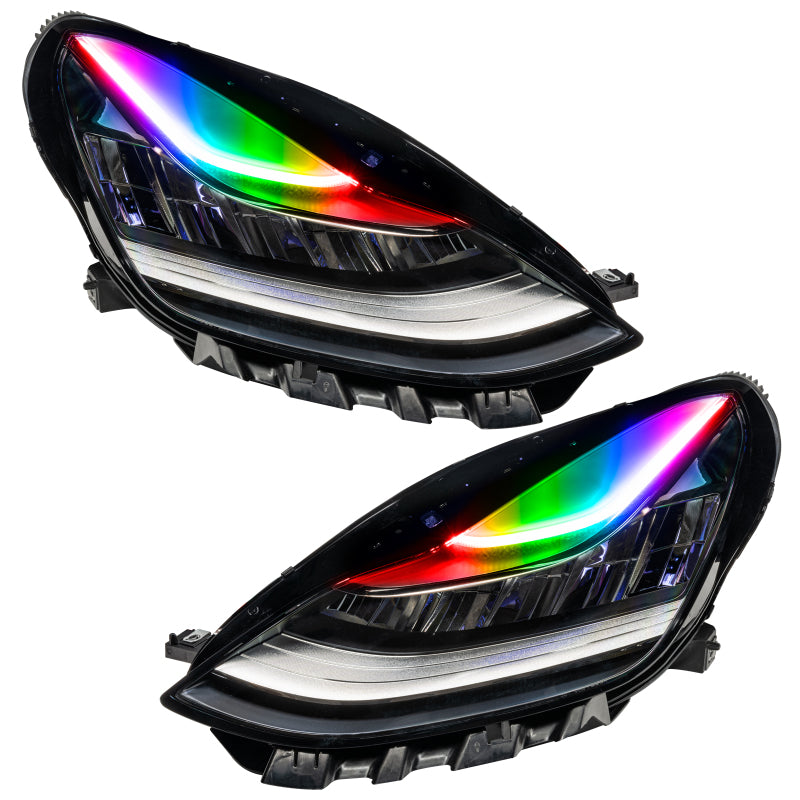 Oracle 17-21 Tesla Model 3 Headlight DRL Upgrade Kit - ColorSHIFT w/ Simple Controller-thumbmail-3