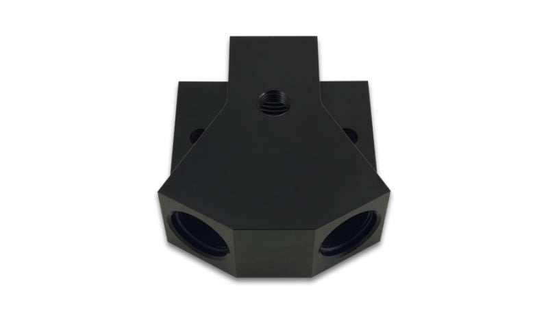 Vibrant Billet Aluminum Y-Block Fitting with 1/8in NPT Port -8AN x Dual -8AN ORB-thumbmail-1