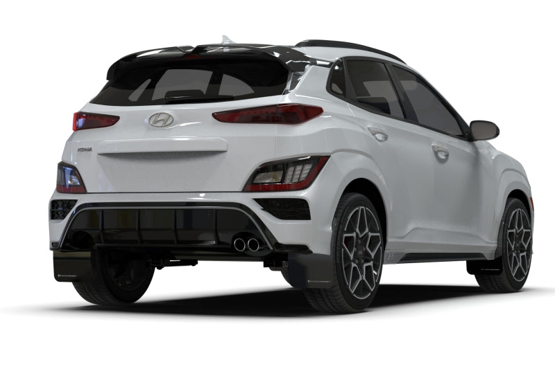 Rally Armor 2022 Hyundai Kona N Line Black UR Mud Flap w/ Red Logo-thumbmail-3