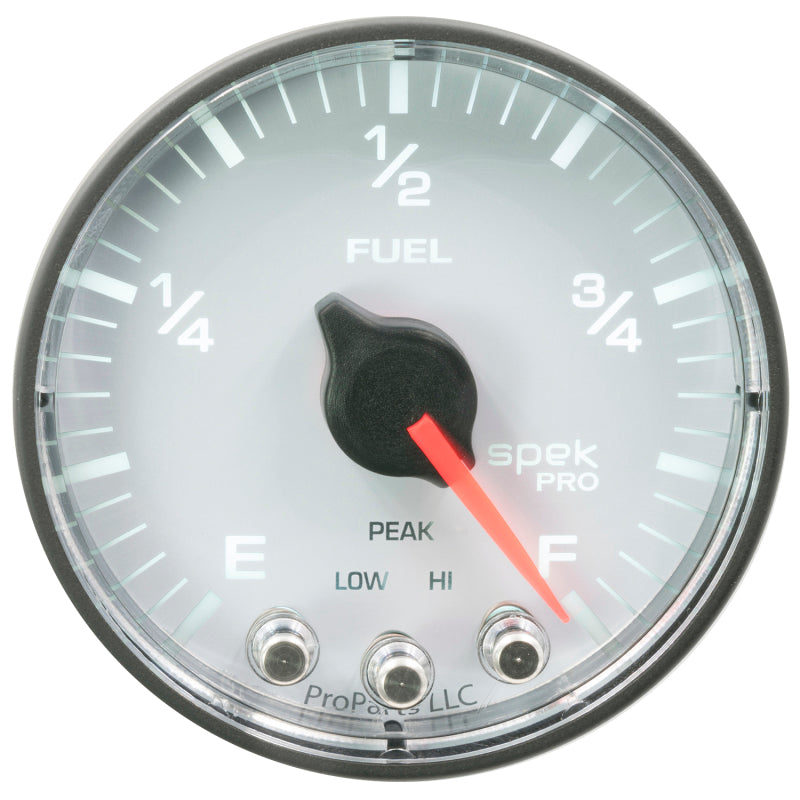 Autometer Spek-Pro Gauge Fuel Level 2 1/16in 0-270 Programmable Wht/Blk-thumbmail-1