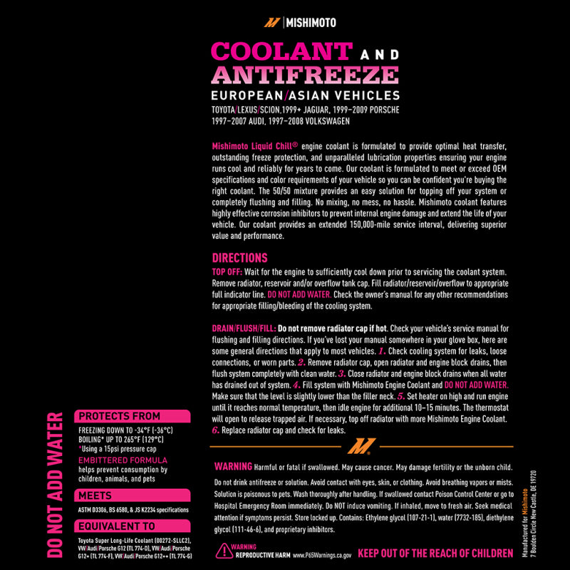 Liquid Chill EG Coolant, European/Asian Vehicles, Pink/Red-thumbmail-3