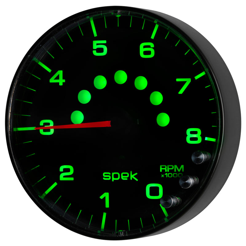 Autometer Spek-Pro Gauge Tachometer 5in 8K Rpm W/Shift Light & Peak Mem Black/Black-thumbmail-3