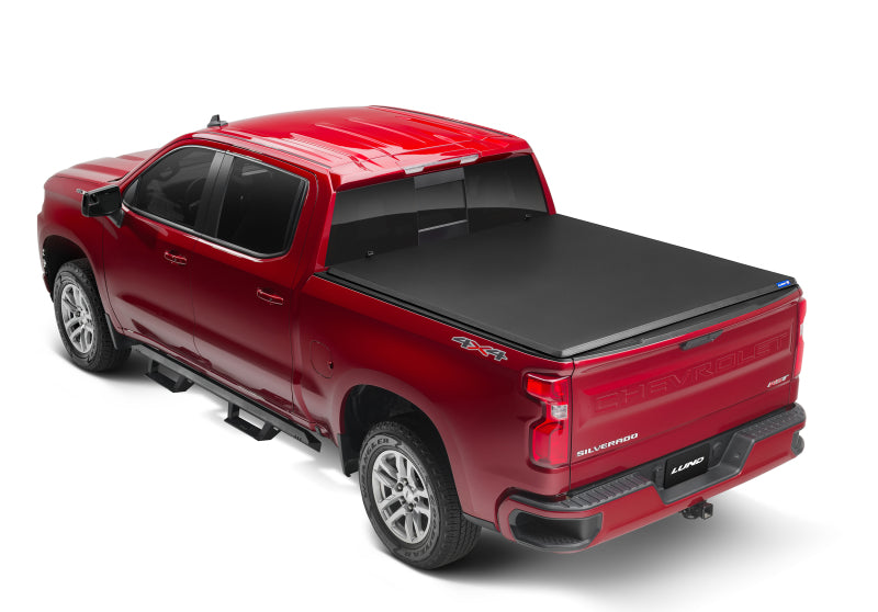 Lund 04-14 Chevy Colorado Styleside (5ft. Bed) Hard Fold Tonneau Cover - Black