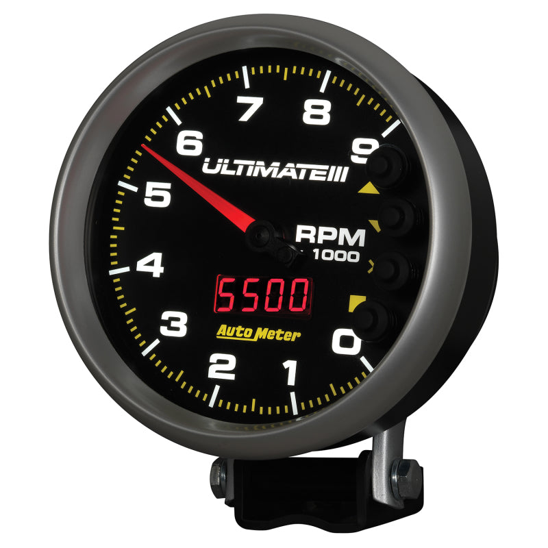 Autometer 5 inch Ultimate III Playback Tachometer 9000 RPM - Black-thumbmail-3