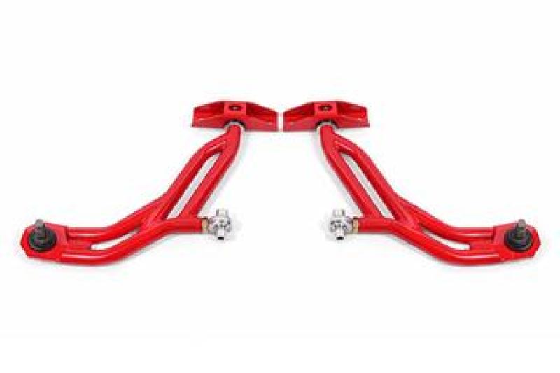 BMR 10-14 Ford Mustang Adj. Lower A-Arms w/ Delrin/Rod End / 19mm Tall Ball Joint - Red-thumbmail-2