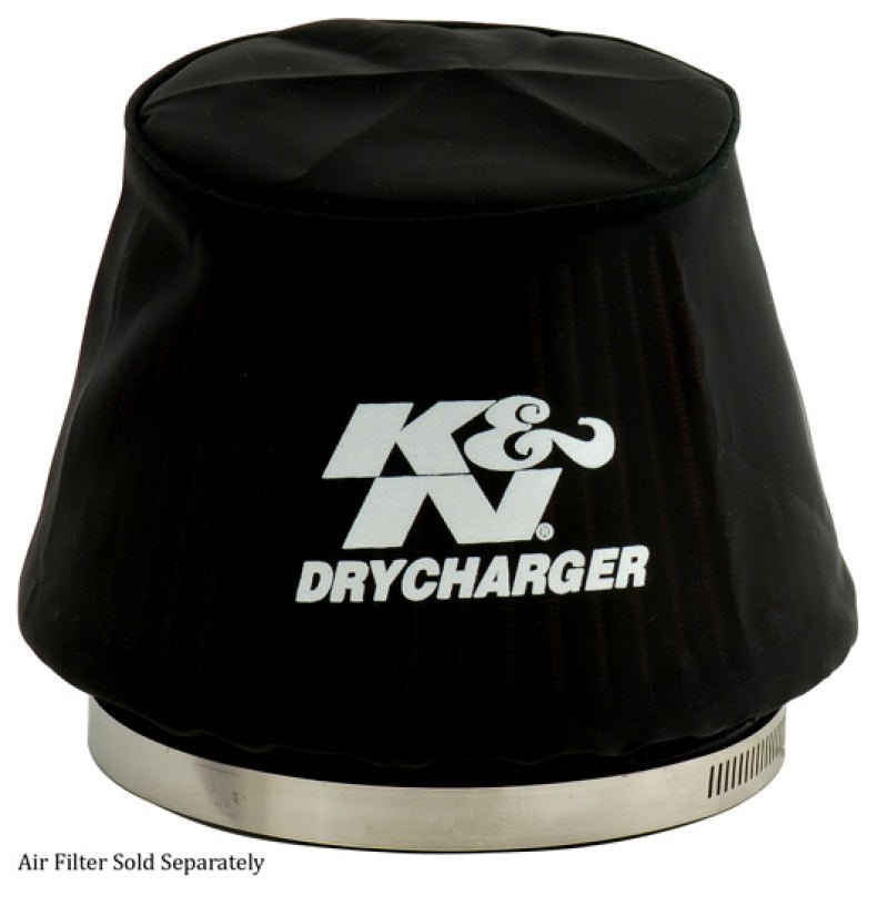 K&N Black Drycharger 6.25in Base ID / 4.375in Top ID / 4.125in Height Air Filter Wrap-thumbmail-1