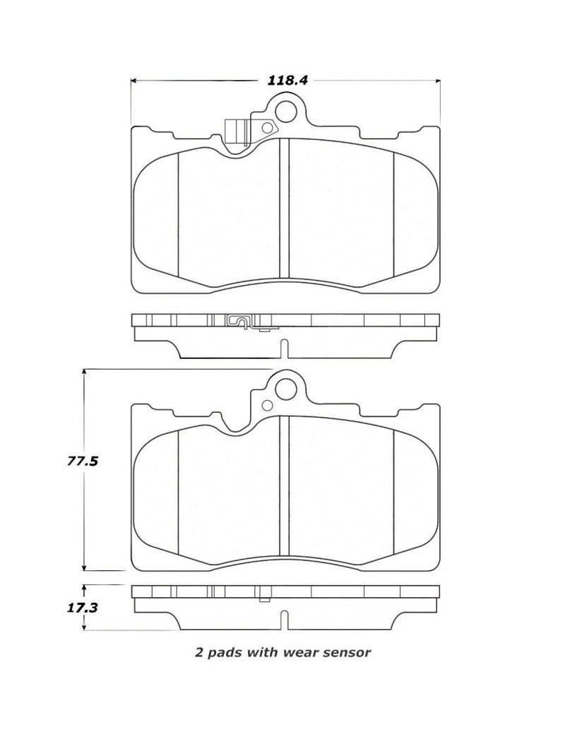 StopTech Street Touring 06 Lexus GS300/430 / 07-08 GS350 Front Brake Pads-thumbmail-4