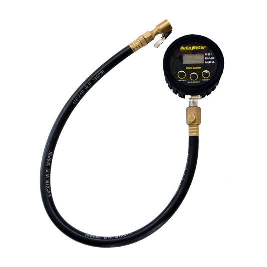 Autometer 0-50PSI Race Digital Tire Pressure Gauge w/ 25in Hose