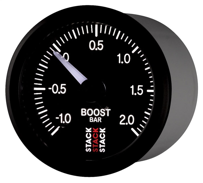 Autometer Stack 52mm -1 to +2 Bar (Incl T-Fitting) Pro Stepper Motor Boost Pressure Gauge - Black-thumbmail-3