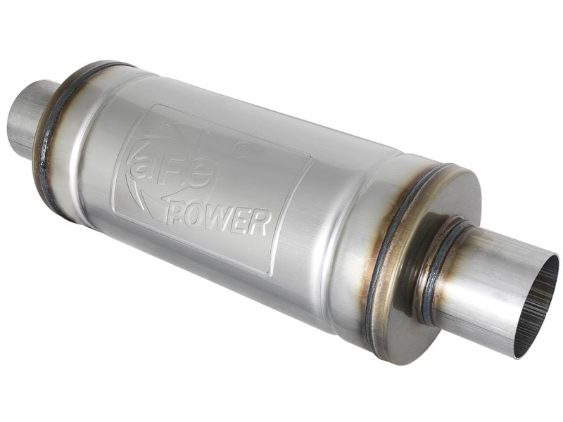 aFe MACH Force-Xp 409 SS Muffler 2-1/2in Center/Center 14in L X 6in Dia - Round Body-thumbmail-2