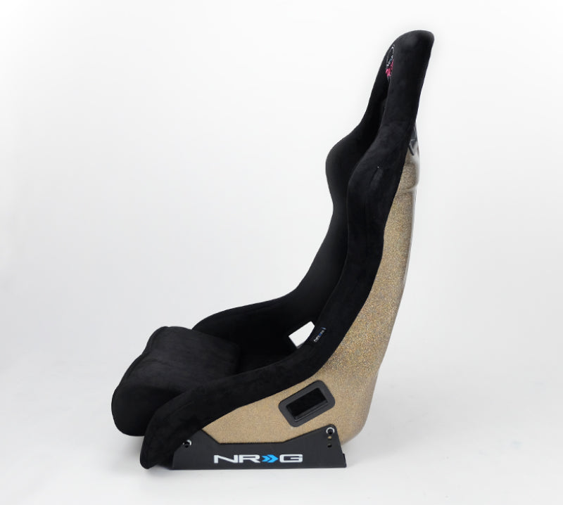NRG FRP Bucket Seat ULTRA Edition - Large (Black Alcantara/Gold Glitter Back)-thumbmail-3