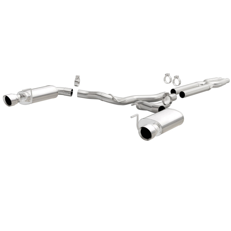 MagnaFlow Cat Back, SS, 3in, Street, Dual Split Polished 4.5in Tips 2015 Ford Mustang GT V8 5.0L-thumbmail-2