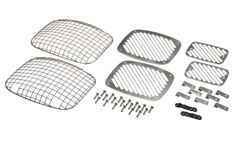Kentrol 87-95 Jeep Wrangler YJ Billet/Wire Mesh Set 6 Pieces - Polished Silver-thumbmail-1