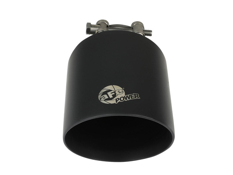aFe Takeda 304 SS Clamp-On Exhaust Tip 2.5in. Inlet / 4.5in. Outlet / 7in. L - Black-thumbmail-4