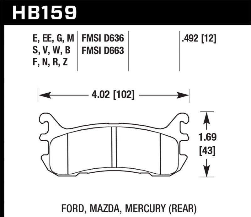Hawk 94-05 Miata / 01-05 Normal Suspension Blue 9012 Race Rear Brake Pads (D636)-thumbmail-3