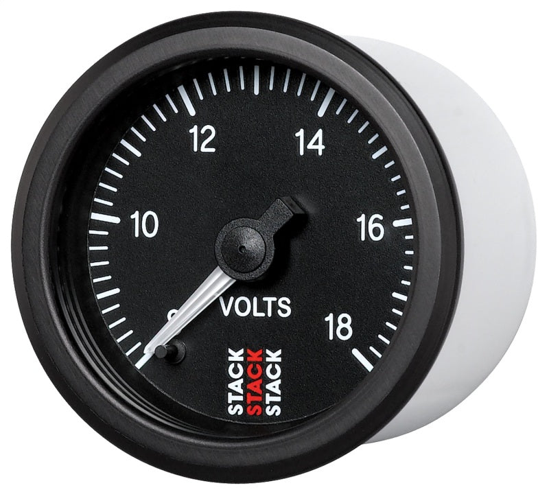Autometer Stack 52mm 8-18V Pro Stepper Motor Battery Voltage Gauge - Black-thumbmail-3