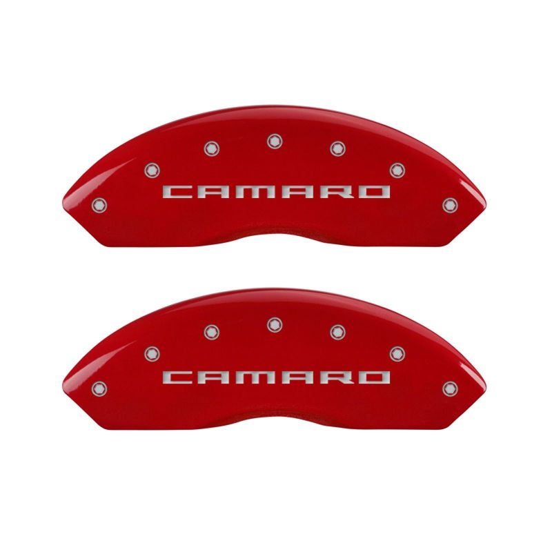 MGP 4 Caliper Covers Engraved Front Gen 5/Camaro Engraved Rear Gen 5/RS Red finish silver ch-thumbmail-2