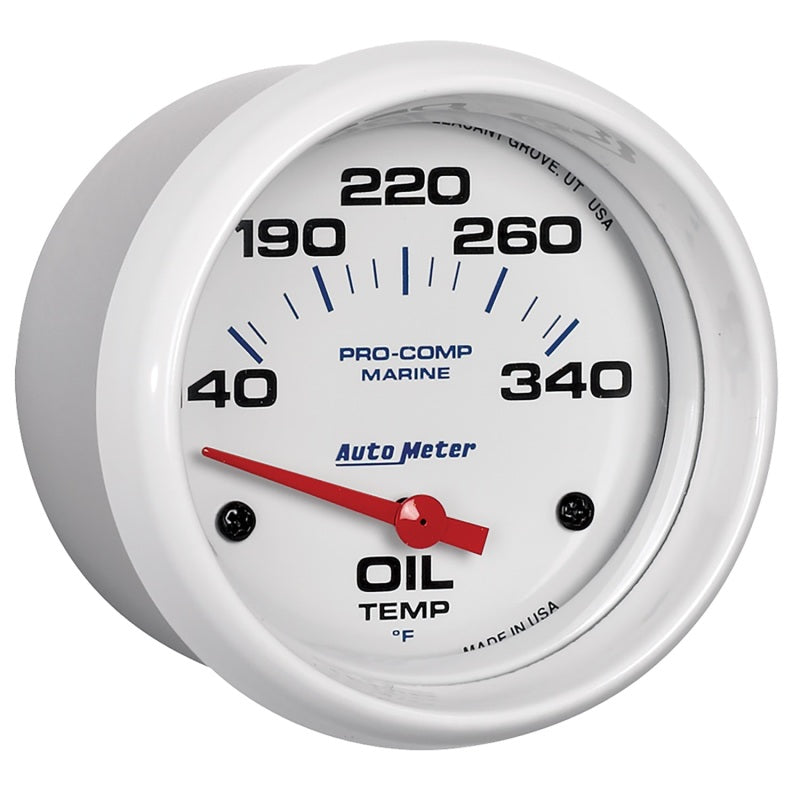 Autometer Marine White Air-Core Electric Oil Temperature Gauge 2-5/8in 140-300 Deg F-thumbmail-2