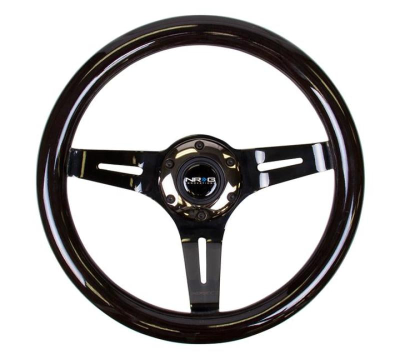 NRG Classic Wood Grain Steering Wheel (310mm) White w/Neochrome 3-Spoke Center-thumbmail-1