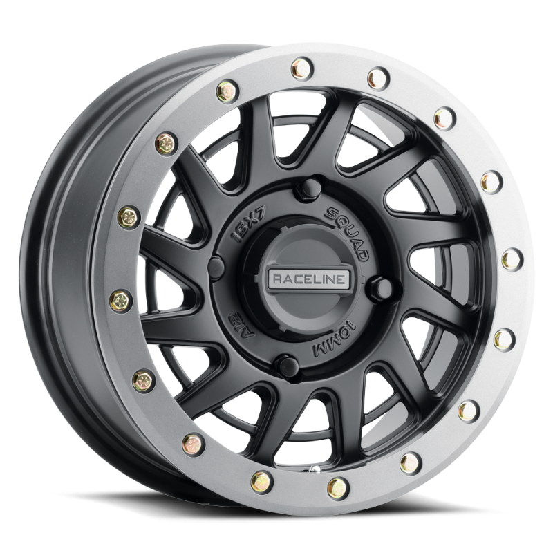 Raceline A12BG Squad 15x7in/4x156 BP/38mm Offset/132.5mm Bore - Black & Gunmetal Ring Beadlock Wheel-thumbmail-1