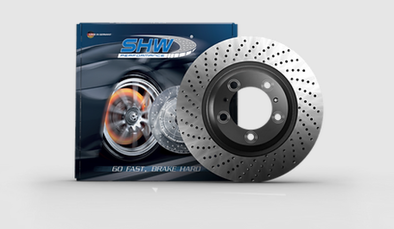 SHW 2008 Porsche Boxster Limited Edition 2.7L Right Front Cross-Drilled Monobloc Brake Rotor