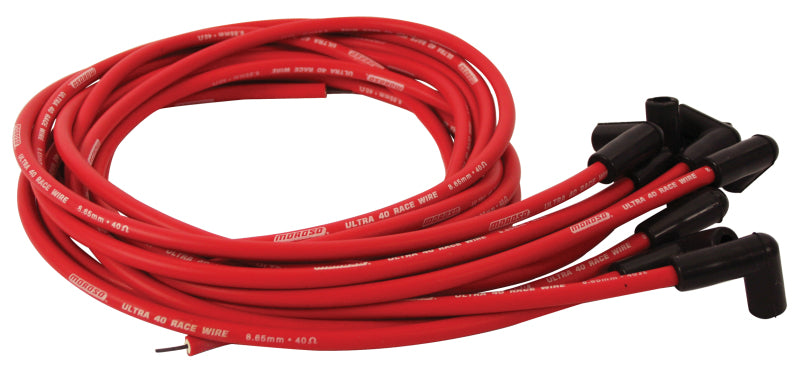 Moroso Universal Ignition Wire Set - Ultra 40 - Unsleeved - 90 Degree - Red-thumbmail-1