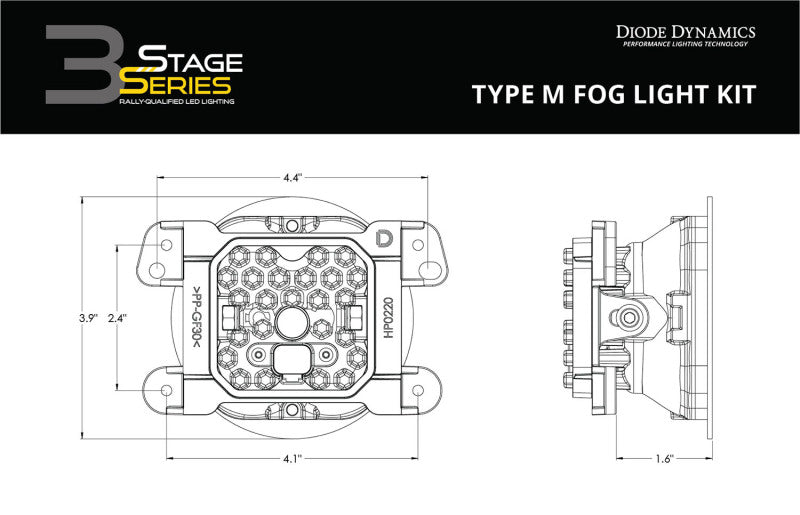 Diode Dynamics SS3 Max Type M Kit ABL - White SAE Fog-thumbmail-3