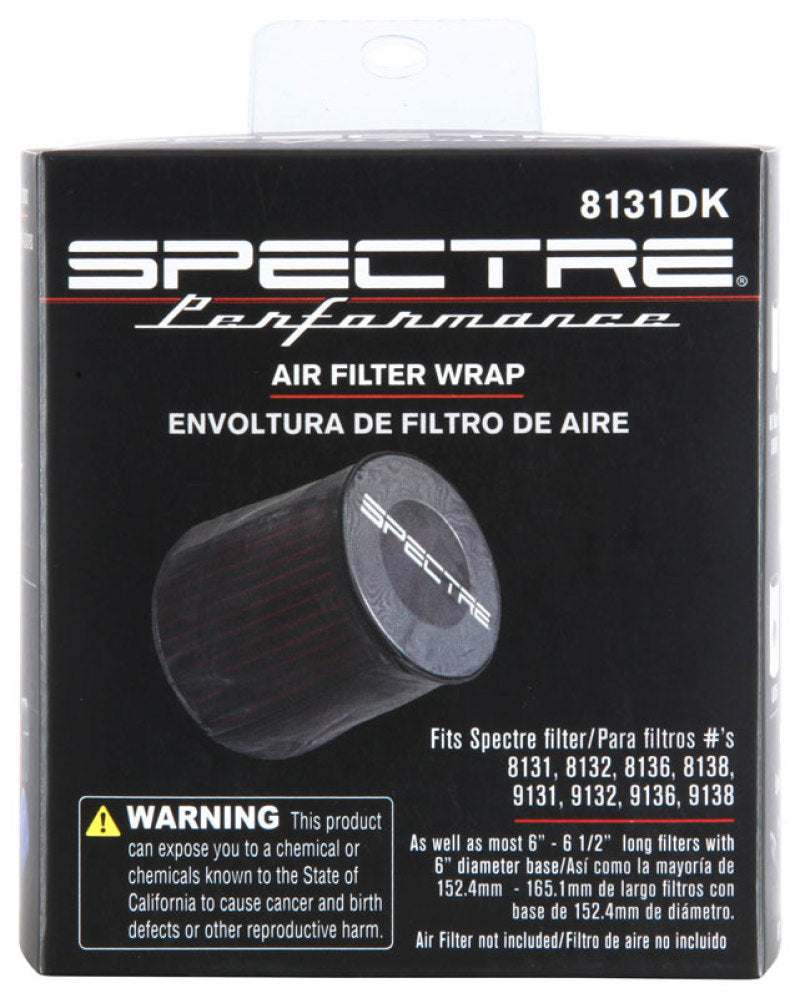 Spectre Universal Pre-Filter Wrap 6in. x 6.125in. - Black-thumbmail-6