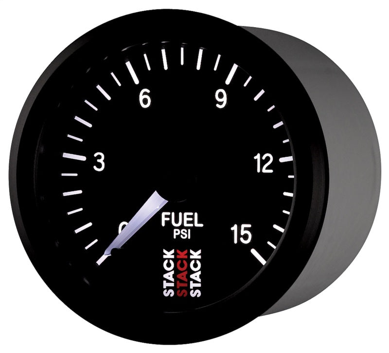 Autometer Stack 52mm 0-15 PSI 1/8in NPTF Male Pro Stepper Motor Fuel Pressure Gauge - Black-thumbmail-4
