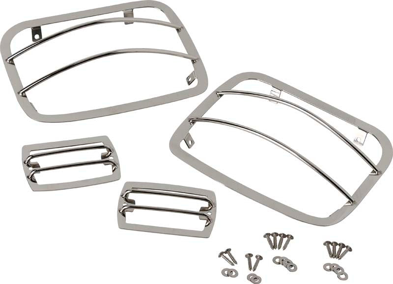 Kentrol 87-95 Jeep Wrangler YJ Light Guard Set 4 Pieces - Polished Silver-thumbmail-1