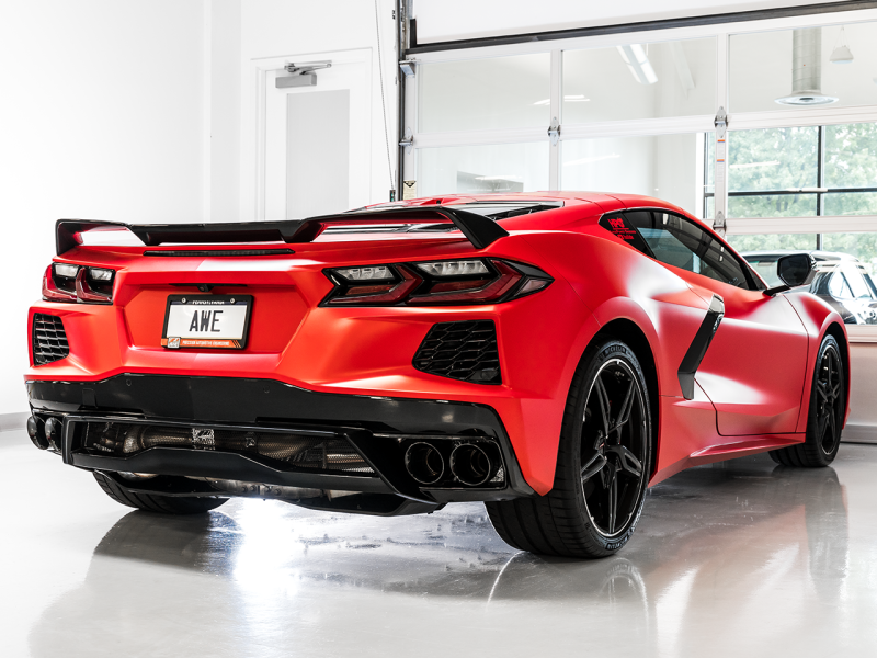 AWE Tuning 2020 Chevrolet Corvette (C8) Track Edition Exhaust - Quad Diamond Black Tips-thumbmail-5