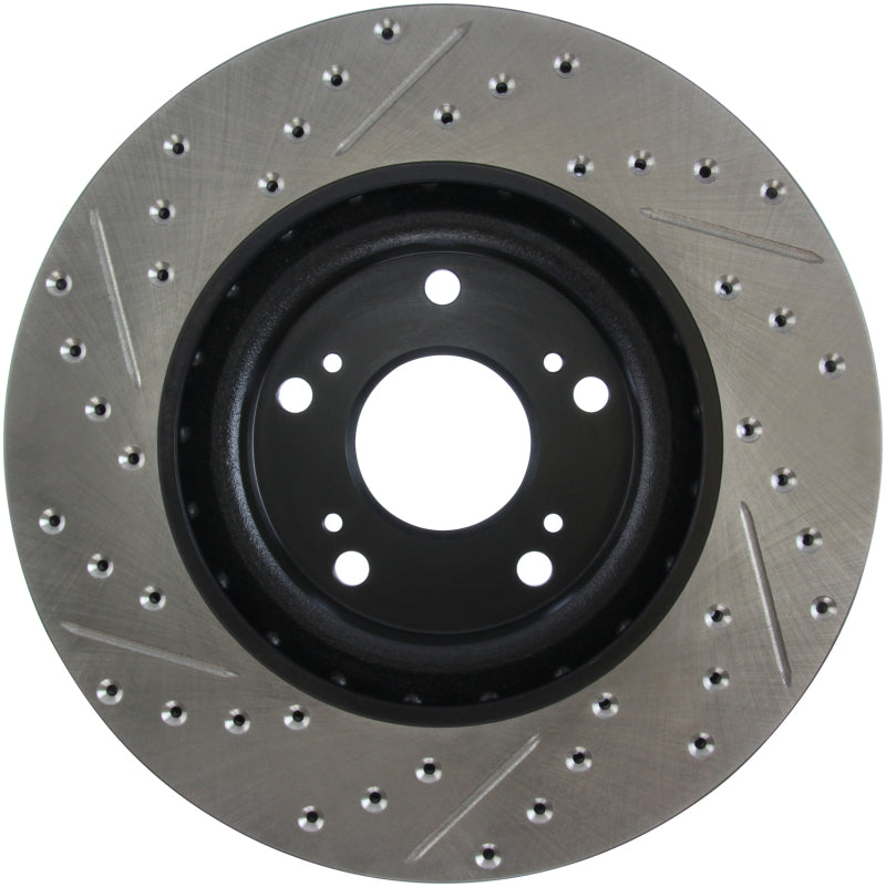 StopTech 02-06 Acura RSX Type S / 06-09 Honda Civic Si Slotted & Drilled Left Front Rotor-thumbmail-5
