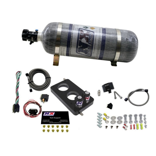Nitrous Express 05-10 Ford Mustang 4.6L 3 Valve Nitrous Plate Kit (50-150HP) w/12lb Bottle