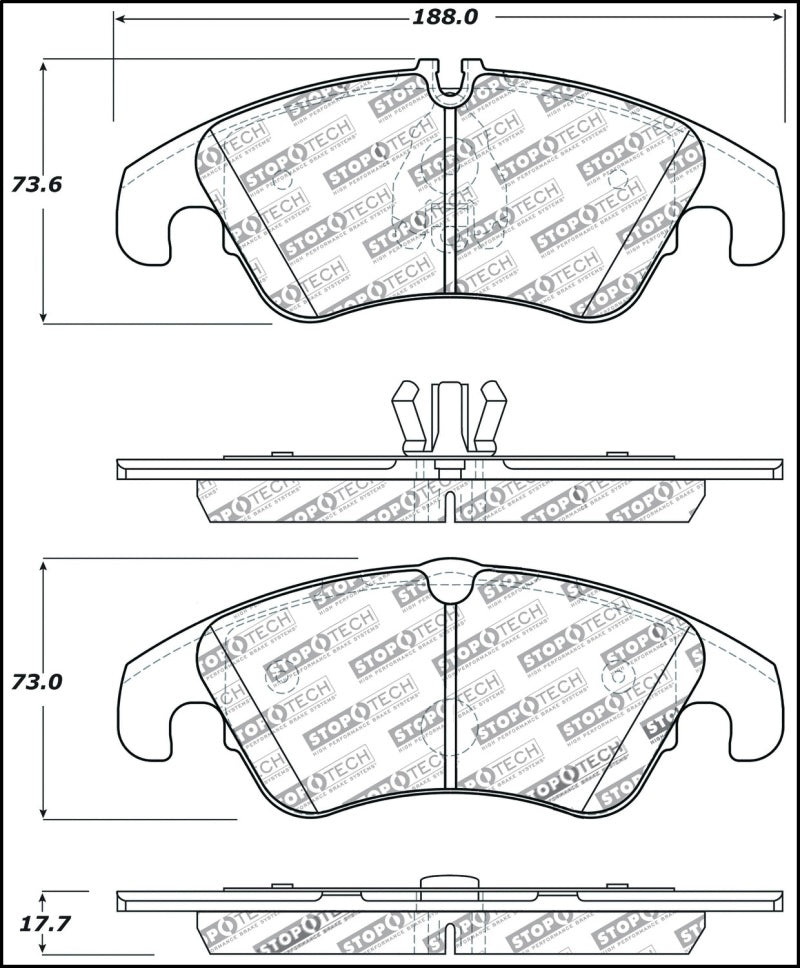StopTech Performance 08-10 Audi A5 / 10 S4 / 09-10 Audi A4 (except Quattro) Front Brake Pads-thumbmail-4