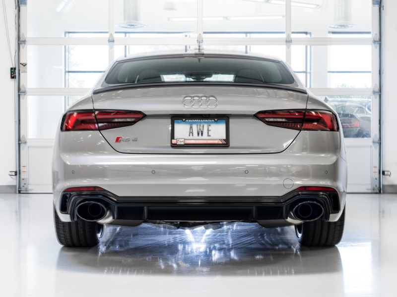 AWE Tuning Audi B9 RS 5 Sportback Touring Edition Exhaust-Non Resonated- Diamond Black RS Style Tips-thumbmail-3
