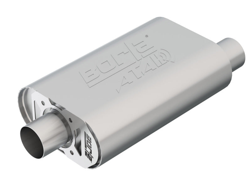 Borla CrateMuffler SBC Hot 350/383 2.5 inch Offset/Center 14in x 4.35in x 9in Oval Atak Muffler-thumbmail-1
