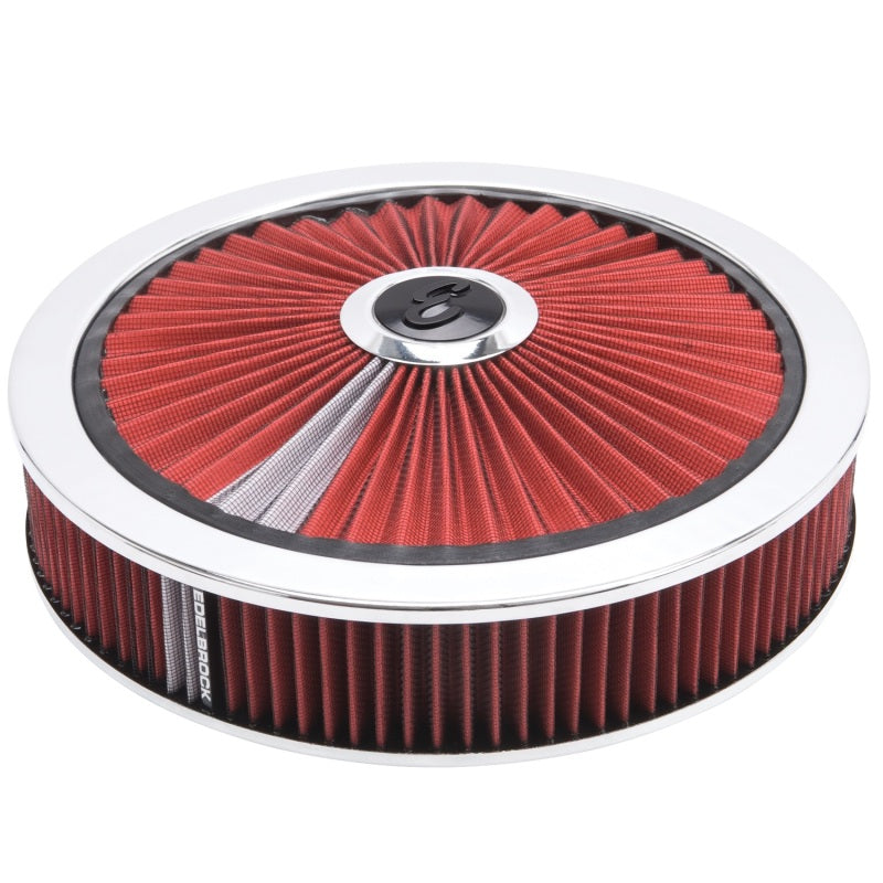 Edelbrock Air Cleaner Pro-Flo High-Flow Series Round Filtered Top Cloth Element 14In Dia X 3 125In-thumbmail-2