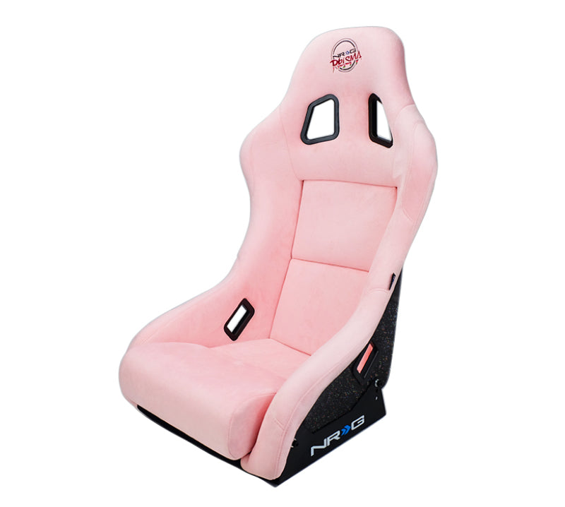 NRG FRP Bucket Seat Prisma Edition w/ Pearlized Back and Pink Alcantara (Medium)-thumbmail-4