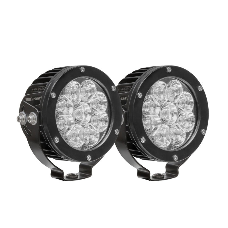 Westin Axis LED Auxiliary Light 4.75 inch Round Flood w/3W Osram (Set of 2) - Black-thumbmail-1
