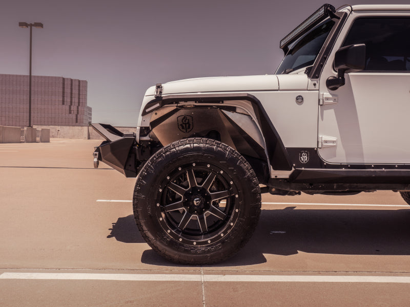 Road Armor 07-18 Jeep Wrangler JK Stealth Front Fender Flare Body Armor w/LED DRL - Tex Blk-thumbmail-5