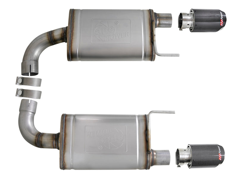 aFe MACH Force Xp SS Axle Back Exhaust System w/ Carbon Fiber Tips 15-17 Ford Mustang GT V8-5.0L-thumbmail-3