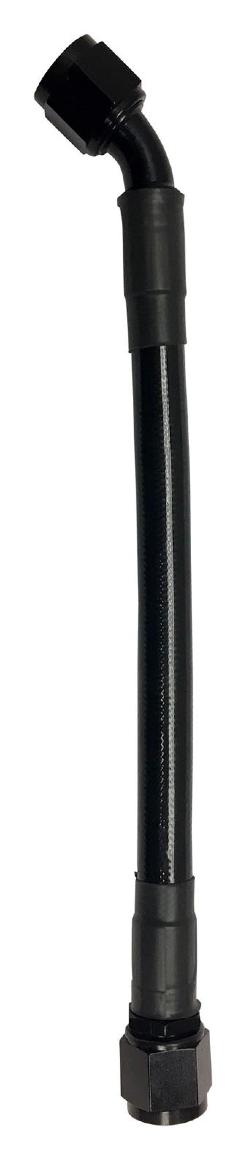 Fragola -8AN Ext Black PTFE Hose Assembly Straight x 45 Degree 72in-thumbmail-1