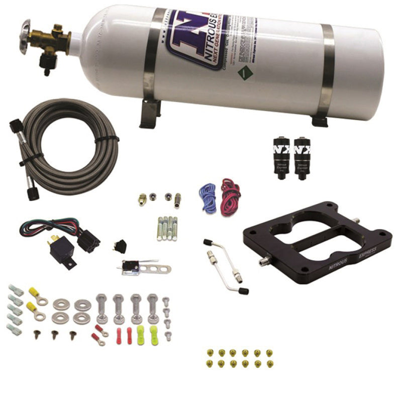 Nitrous Express Q-Jet/Holley Spread Bore Hitman Nitrous Kit (100-150-200HP) w/15lb Bottle-thumbmail-2