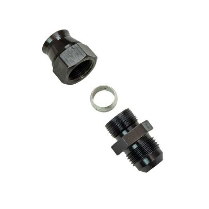 Moroso Aluminum Fitting Adapter 8AN Male to 1/2in Tube Compression - Black-thumbmail-1