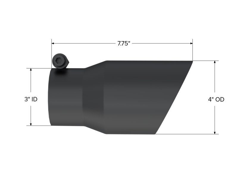 MBRP Tip 3in Round x 4in Inlet OD Dual Walled Angled Black Tip - Fits all 3in Exhausts-thumbmail-4