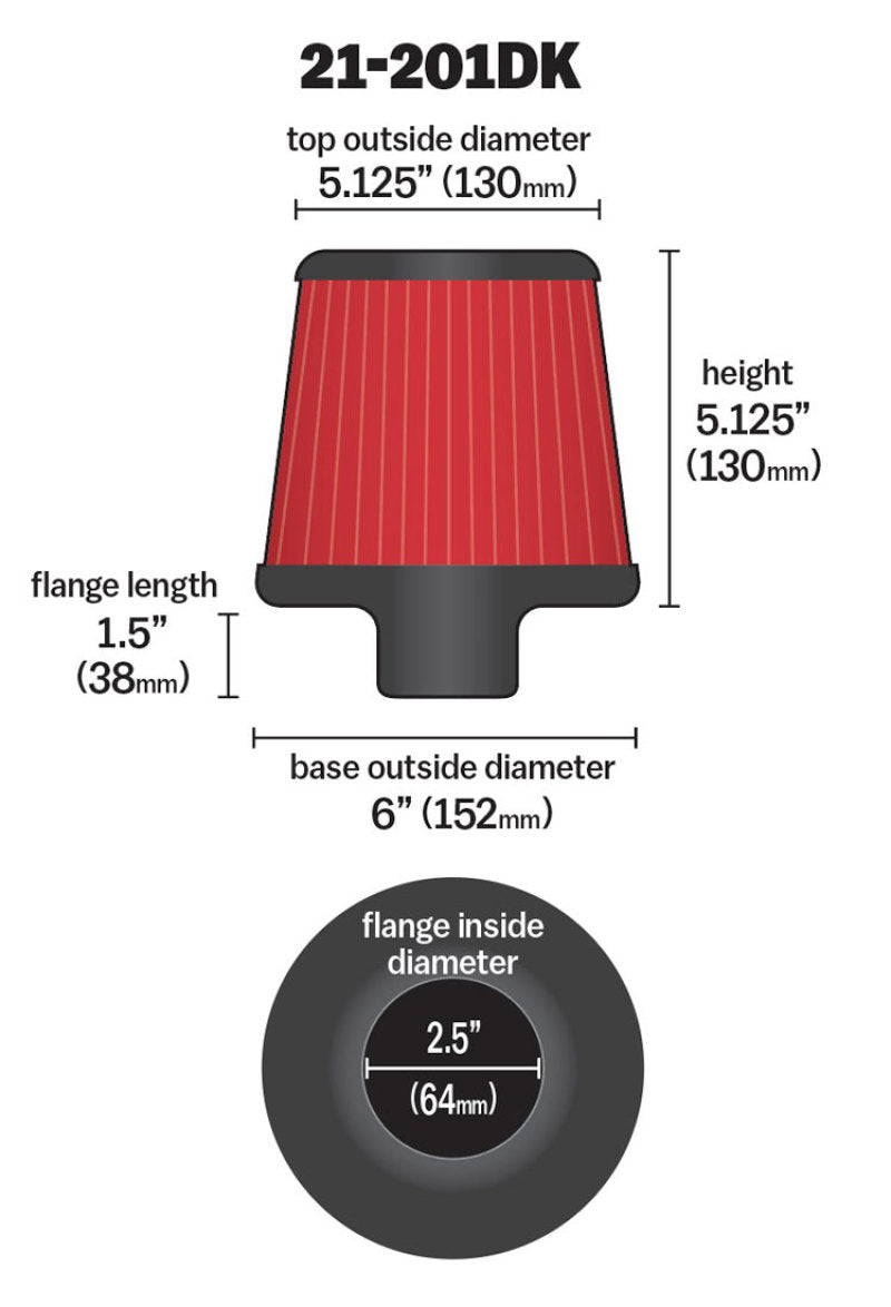 AEM 2.50 inch Short Neck 5 inch Element Filter Replacement-thumbmail-4