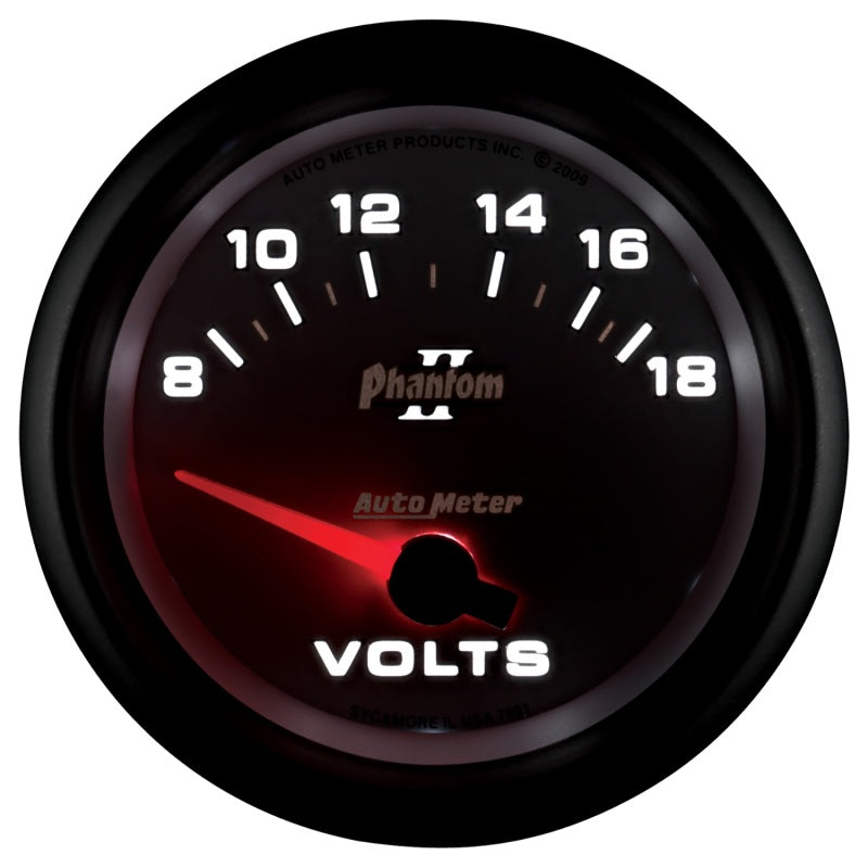 Autometer Phantom II 2-5/8in 18V Electric Voltmeter Gauge-thumbmail-3