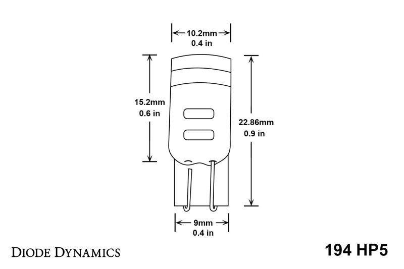 Diode Dynamics 194 LED Bulb HP5 LED Warm - White Short (Single)-thumbmail-3