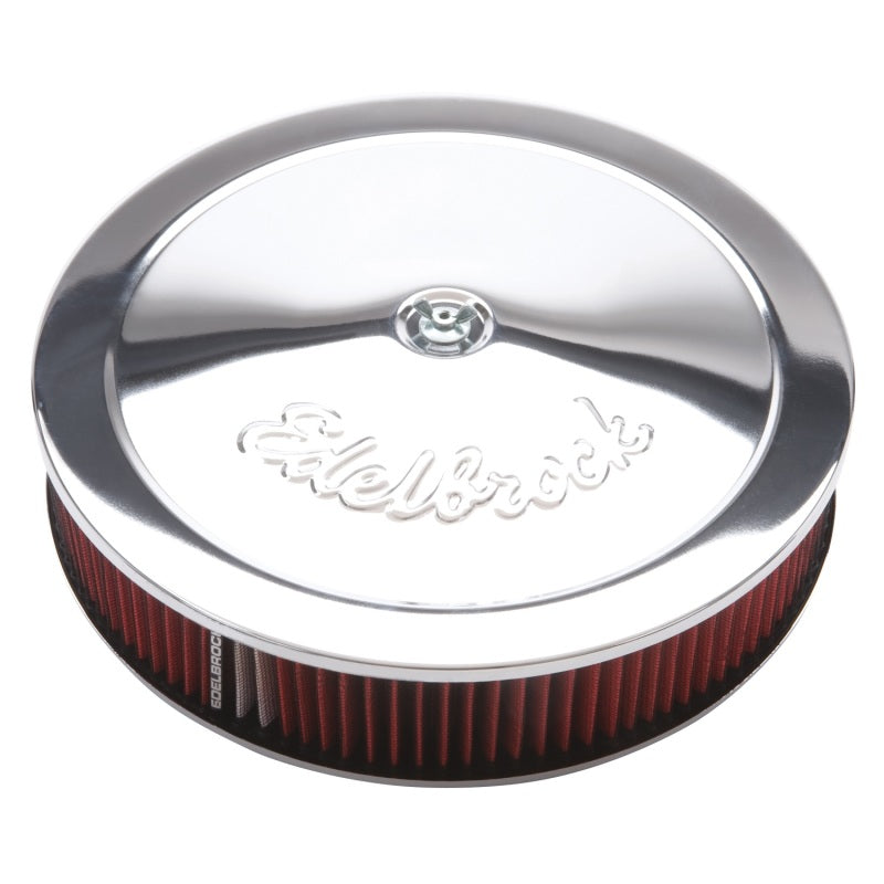Edelbrock Air Cleaner Pro-Flo Series Round 14 In Diameter Cloth Element 3/8In Dropped Base Chrome-thumbmail-6